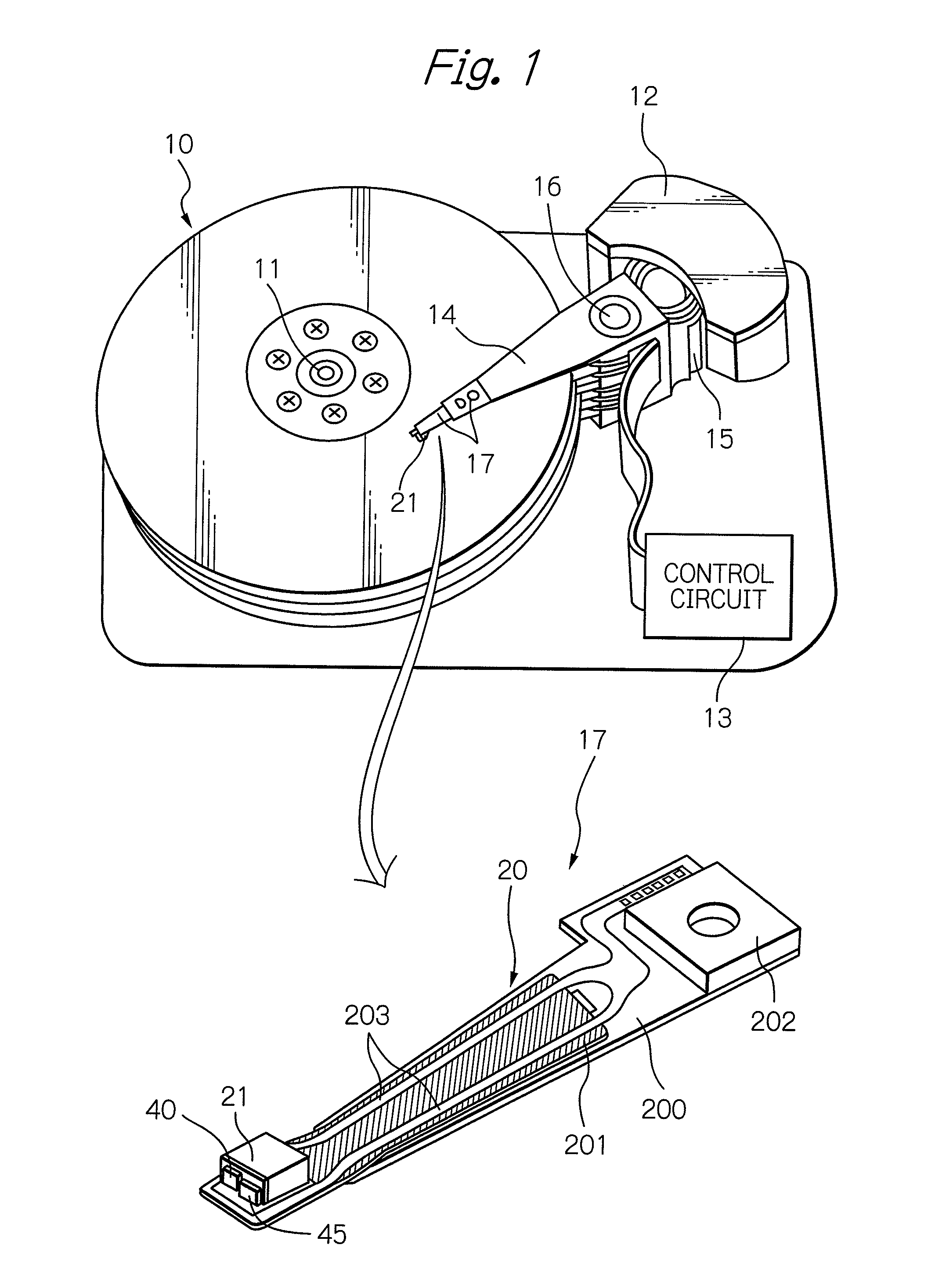 Thermally-assisted magnetic recording head with light detector in element-integration surface