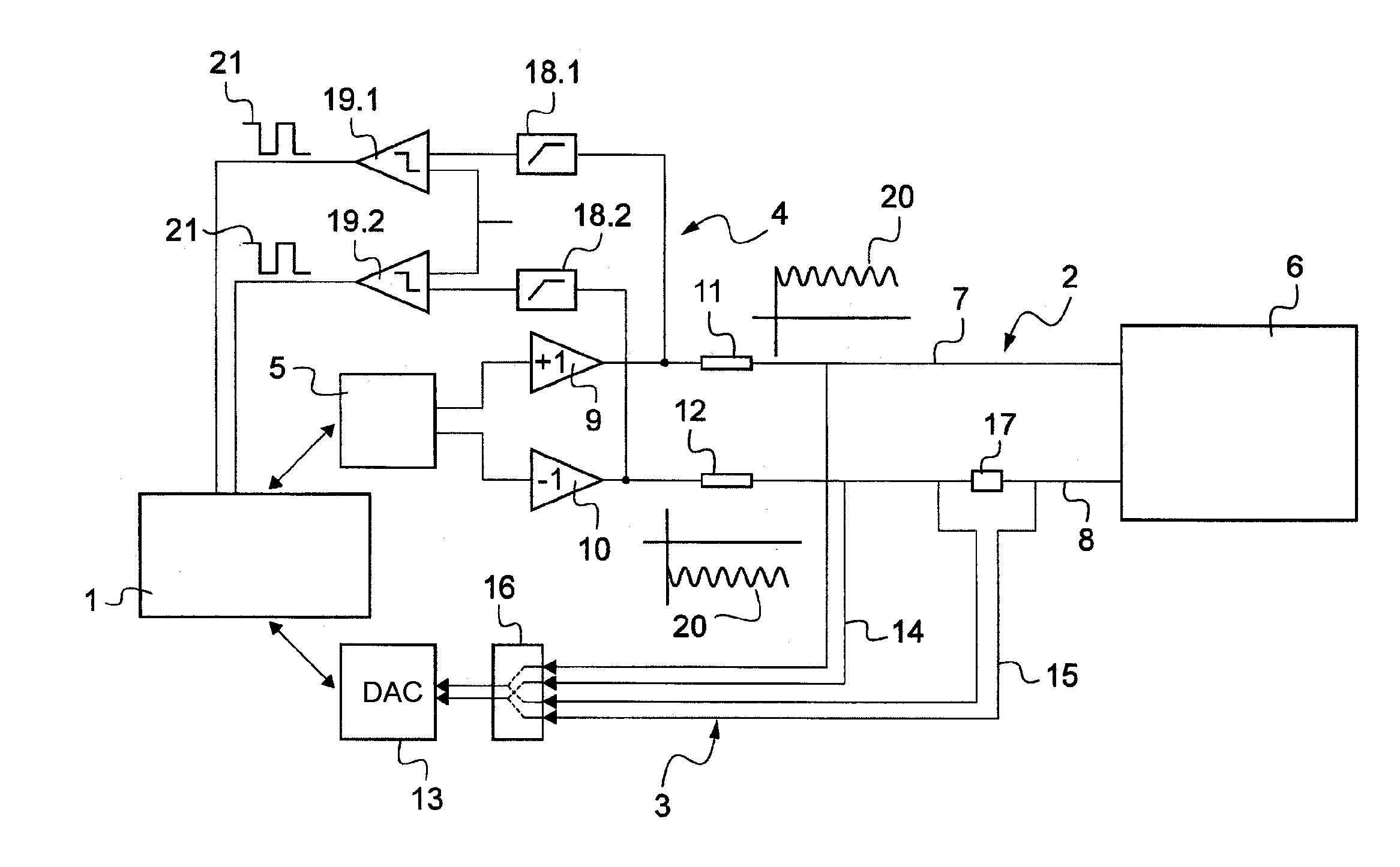 Excitation circuit for DC sensors