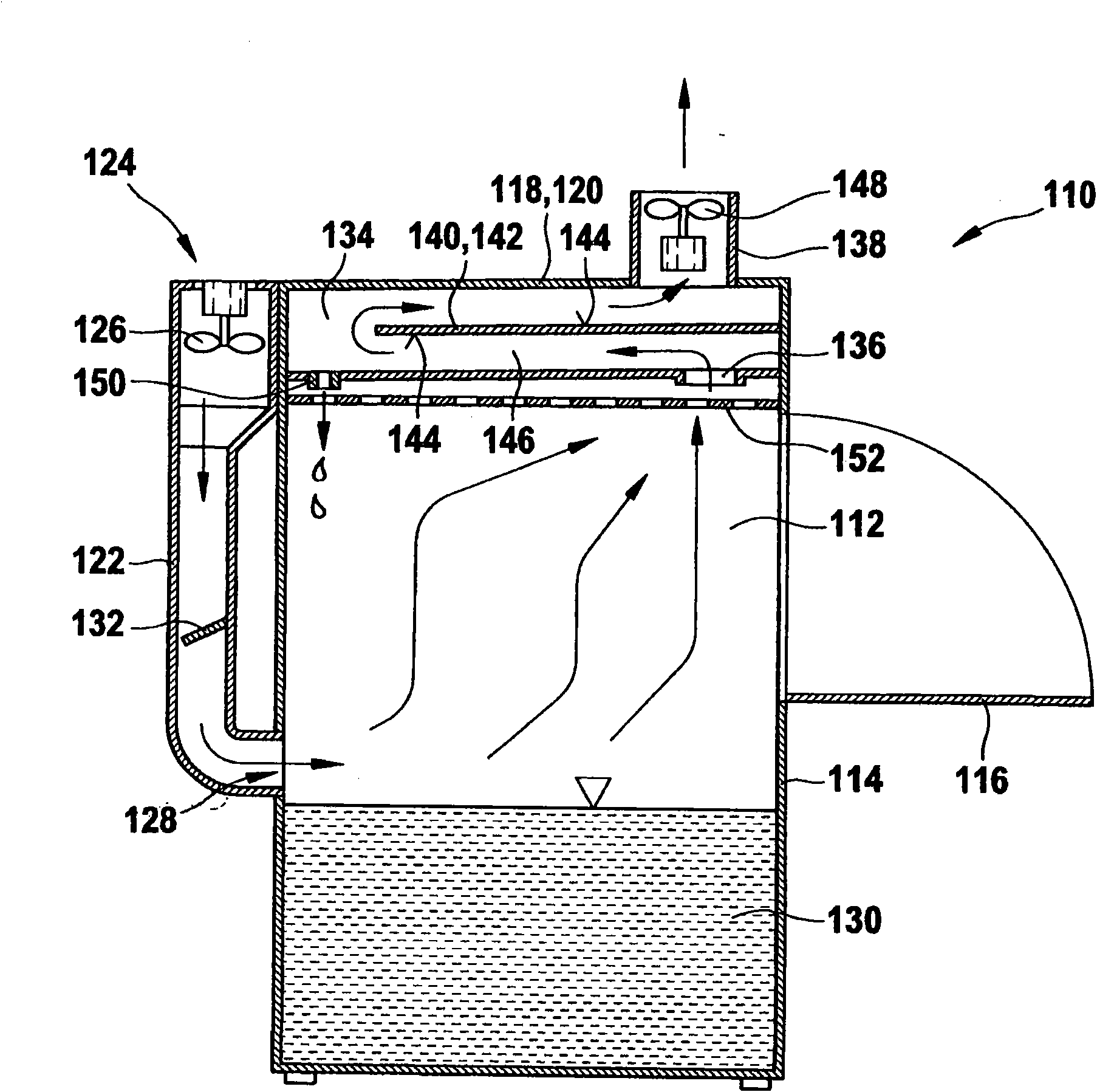 Front-load dishwasher machine with heat recovery