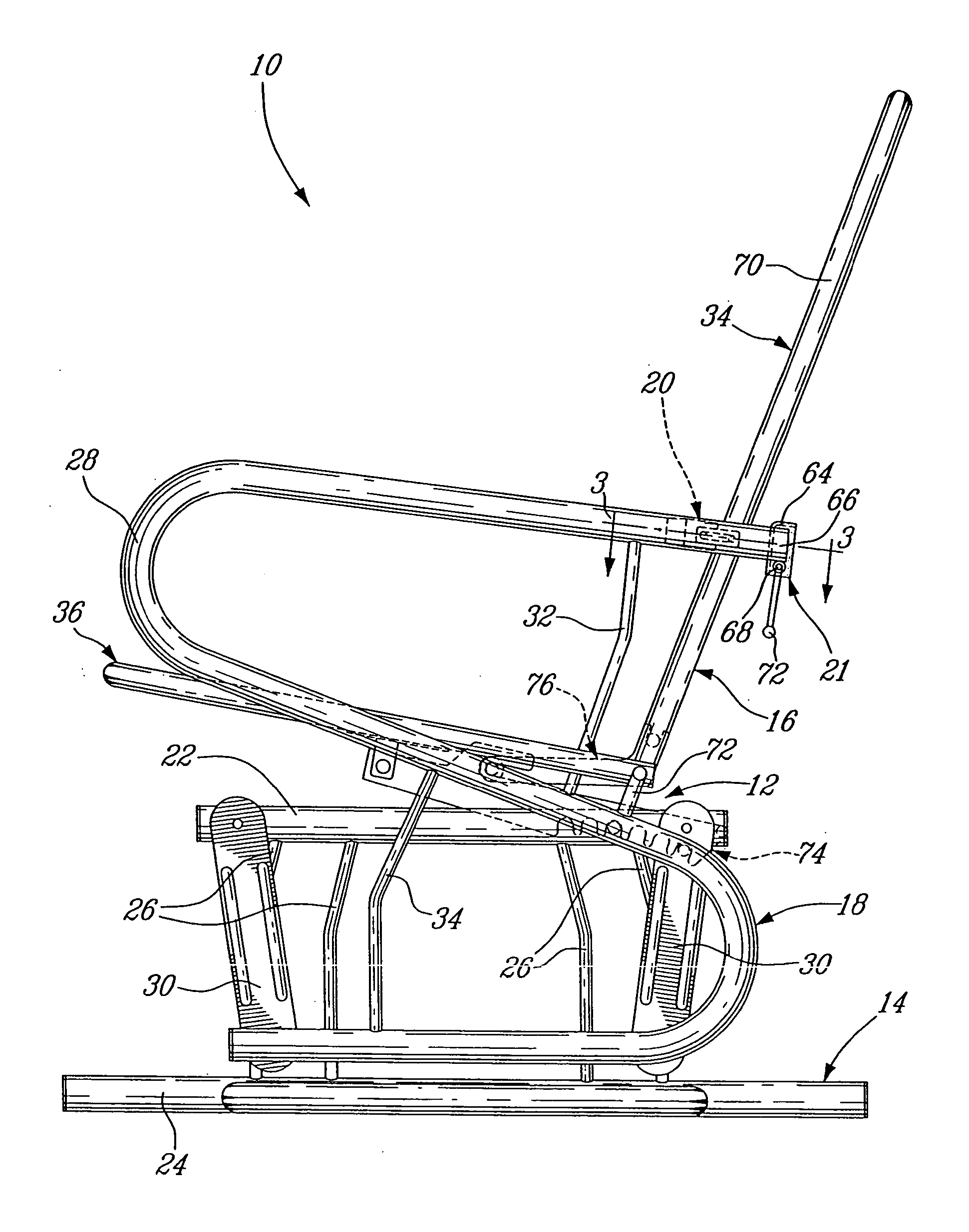 Rocking chair with automatic locking mechanism