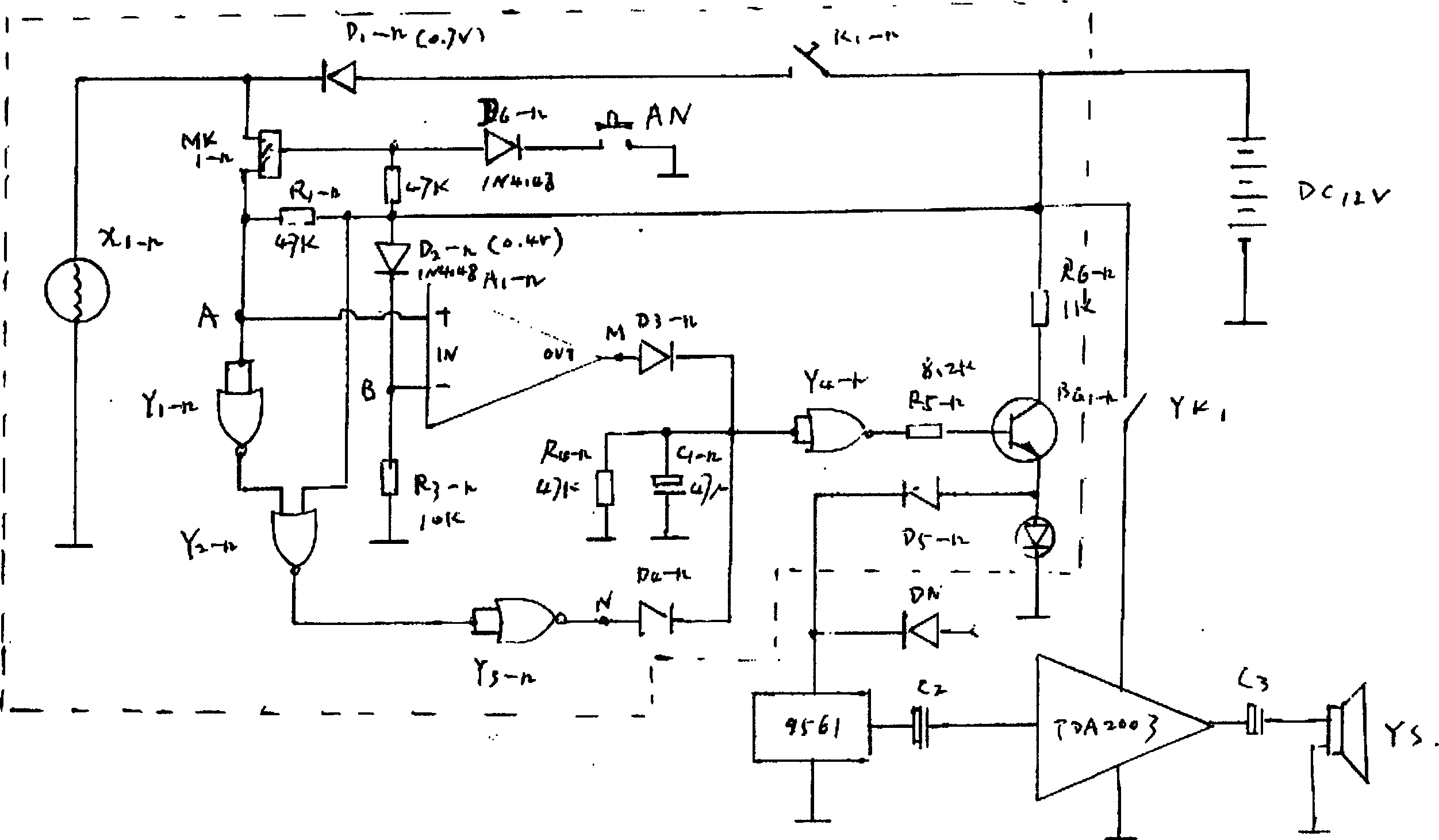 Automobile light failure warning apparatus