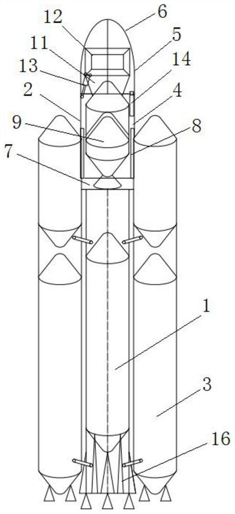 Hanging-type recyclable low-cost low-orbit carrier rocket