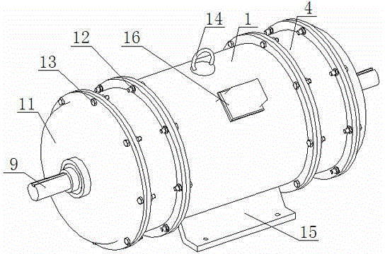 Winding-free end-part spiral-motion induction motor