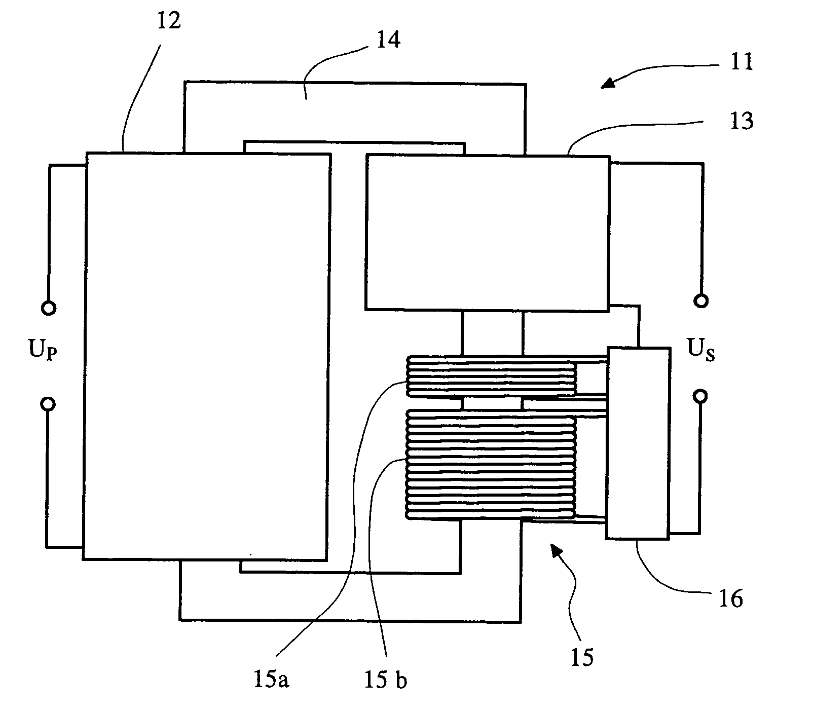 Transformer with voltage regulating means