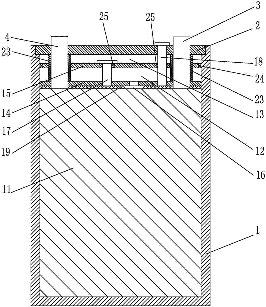 Lithium-ion battery with anti-gas-expansion automatic liquid replenishing device