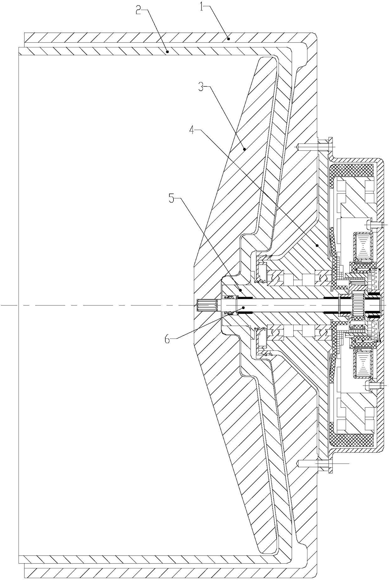 Driving system of drum washing machine and drum washing machine