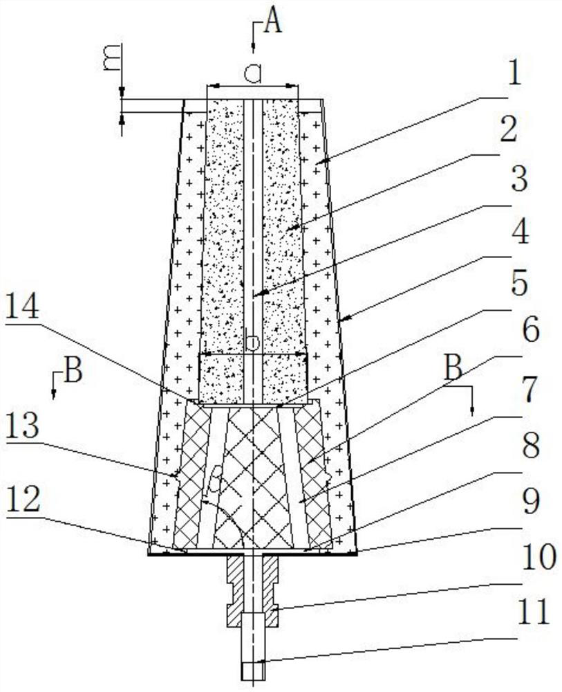 Composite air brick and argon blowing refining method in continuous casting ladle pouring process