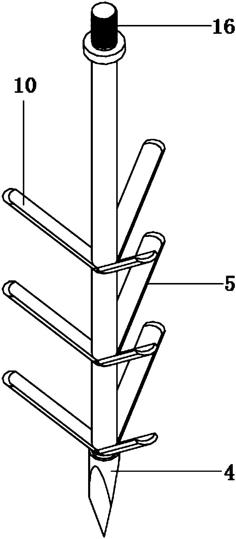 Round-rod-like branch-layering fixing instrument