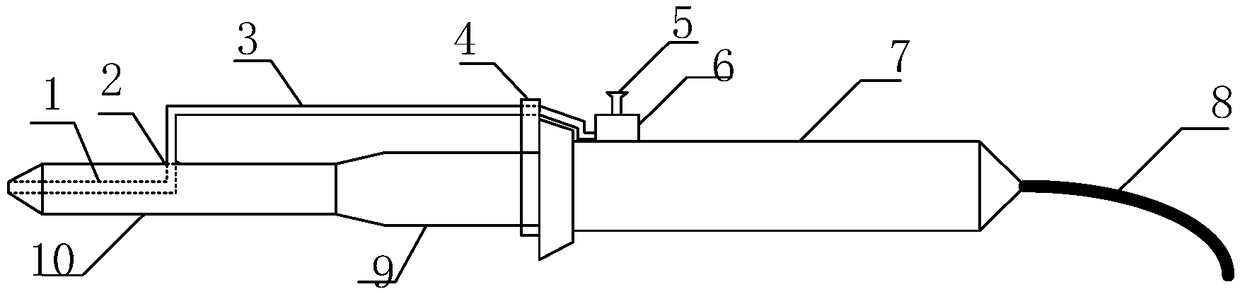 Pushing and injecting type electric soldering iron