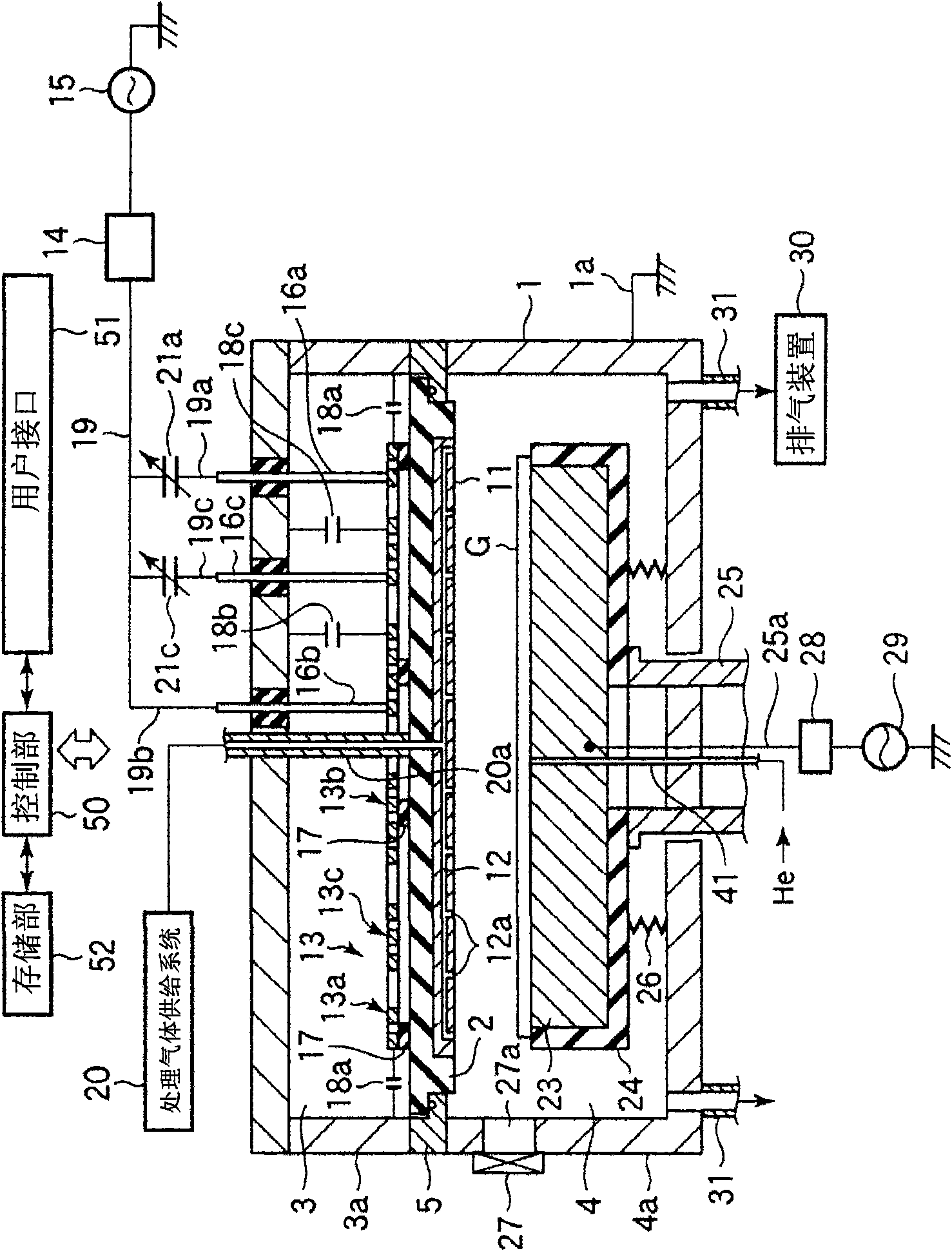 Inductive couple plasma processing device