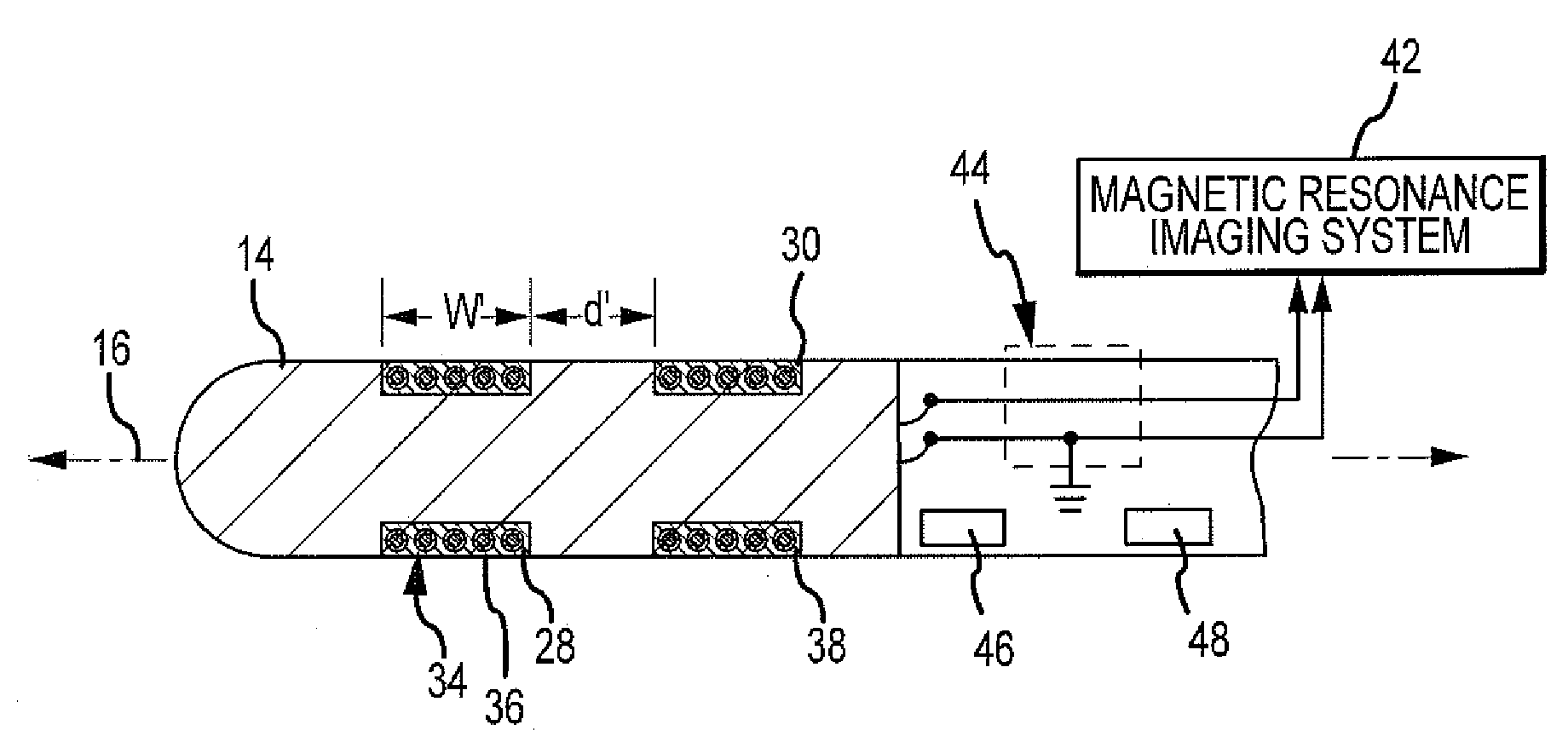 Catheter electrode that can simultaneously emit electrical energy and facilitate visualization by magnetic resonance imaging