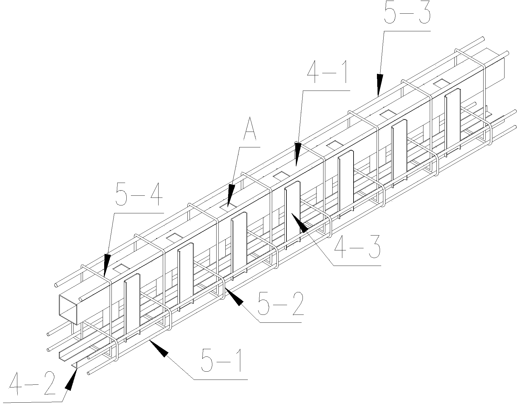 Lattice type steel reinforced concrete superposed beam