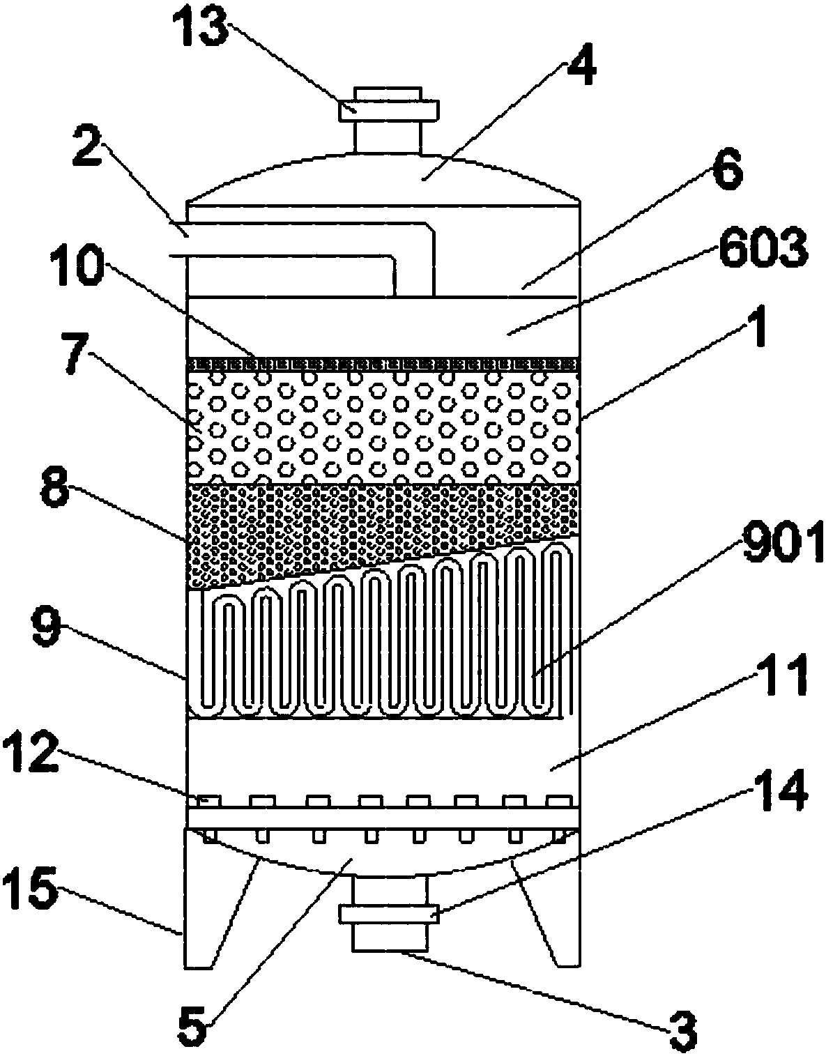 Quartz-sand filter for deep treatment of sewage