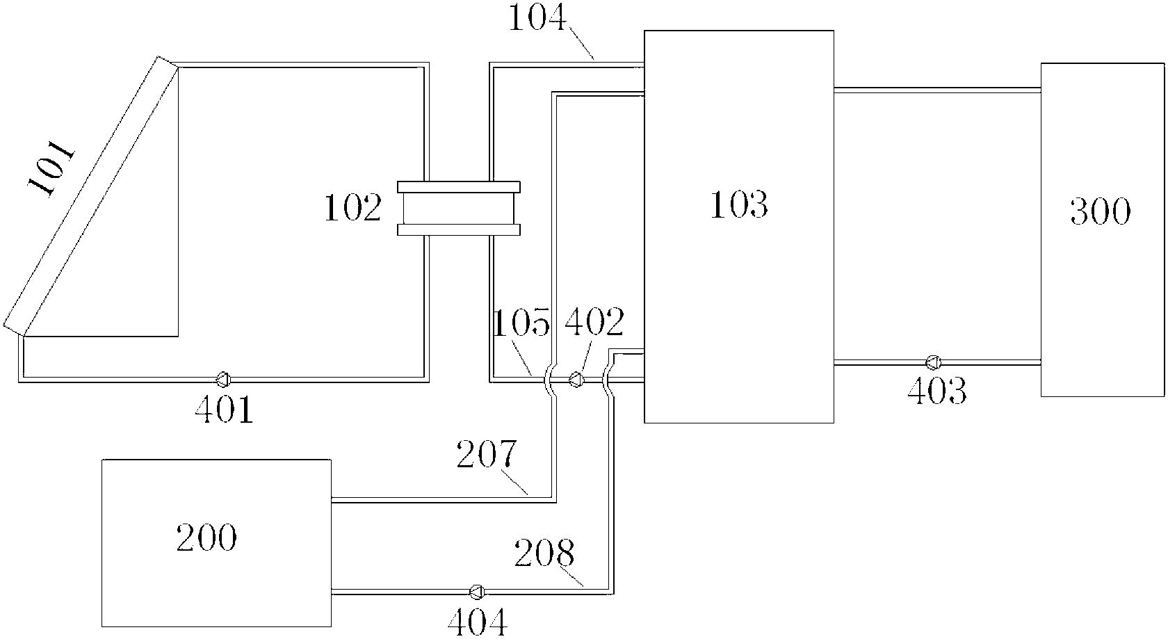 Heating system combining active solar energy and CO2 air source heat pump