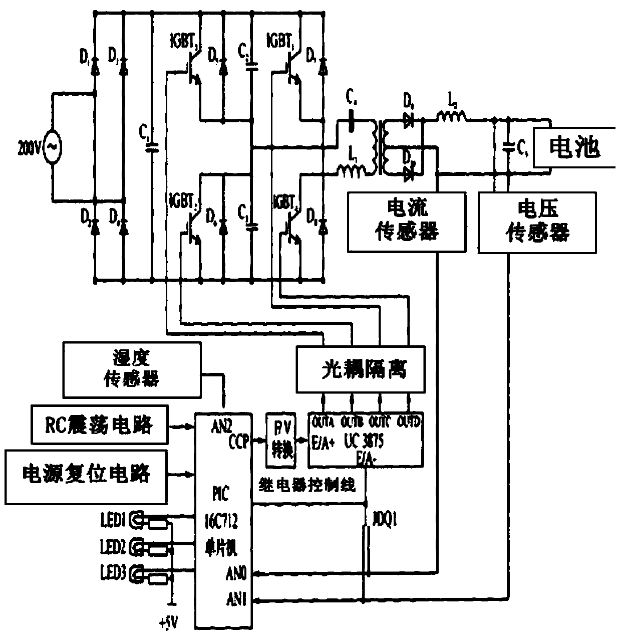 Electric automobile lead acid battery charger