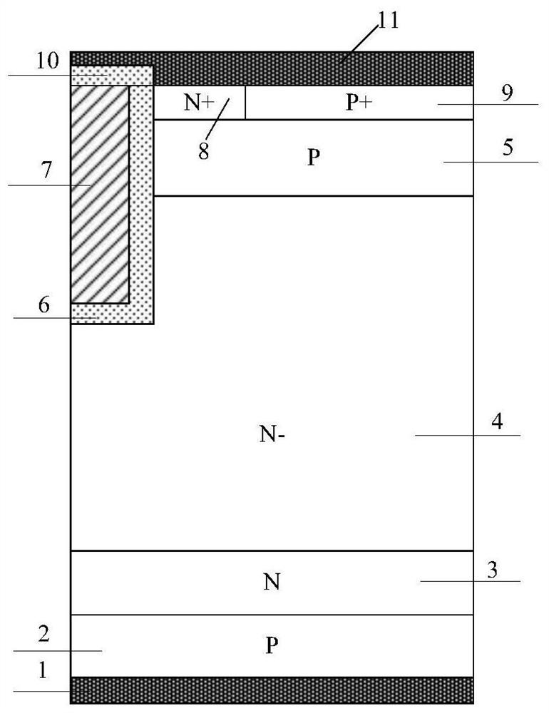 A ret IGBT with self-biased pmos and its fabrication method