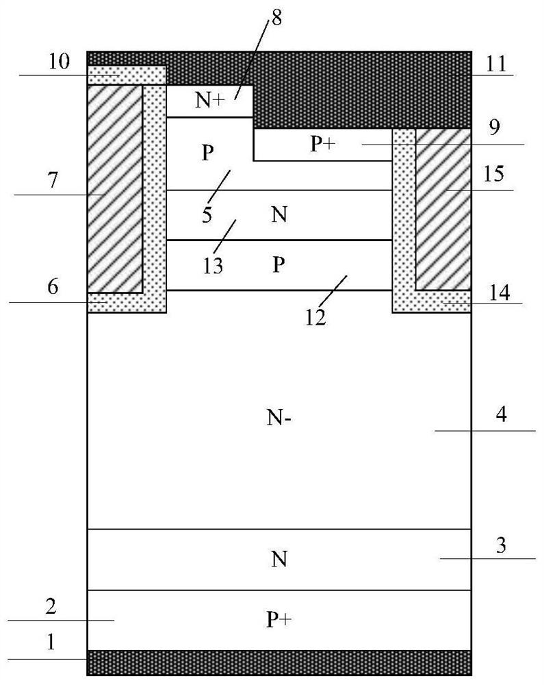 A ret IGBT with self-biased pmos and its fabrication method