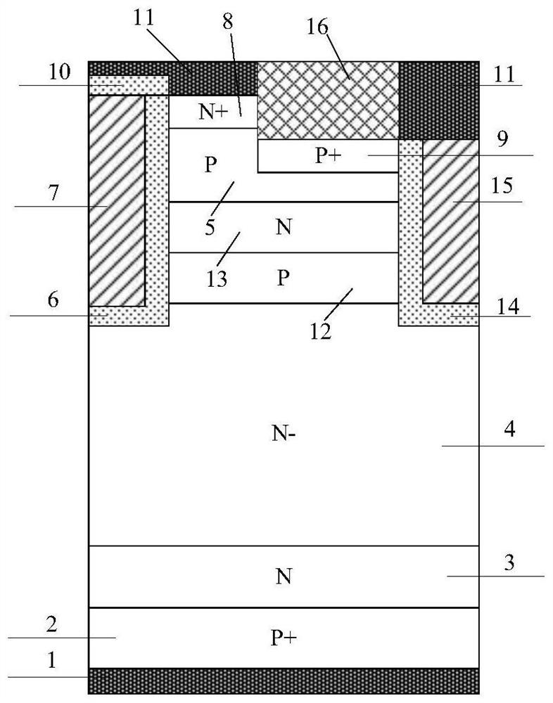 A ret IGBT with self-biased pmos and its fabrication method