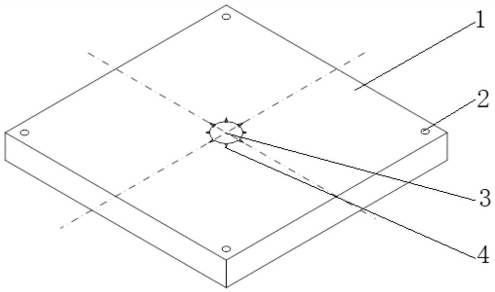 Preparation method of thermal fatigue crack simulation test block