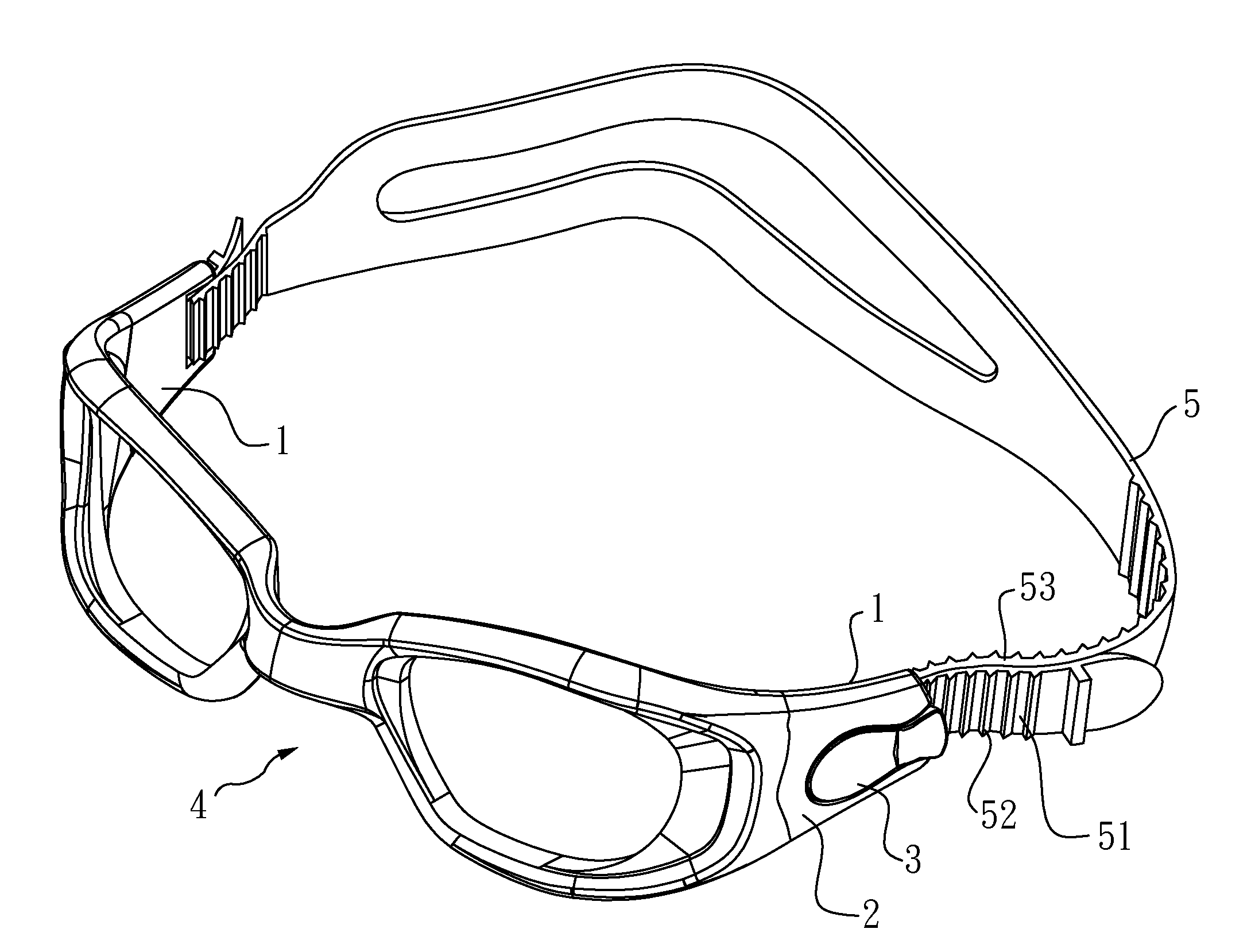 Buckle for swimming/diving goggles