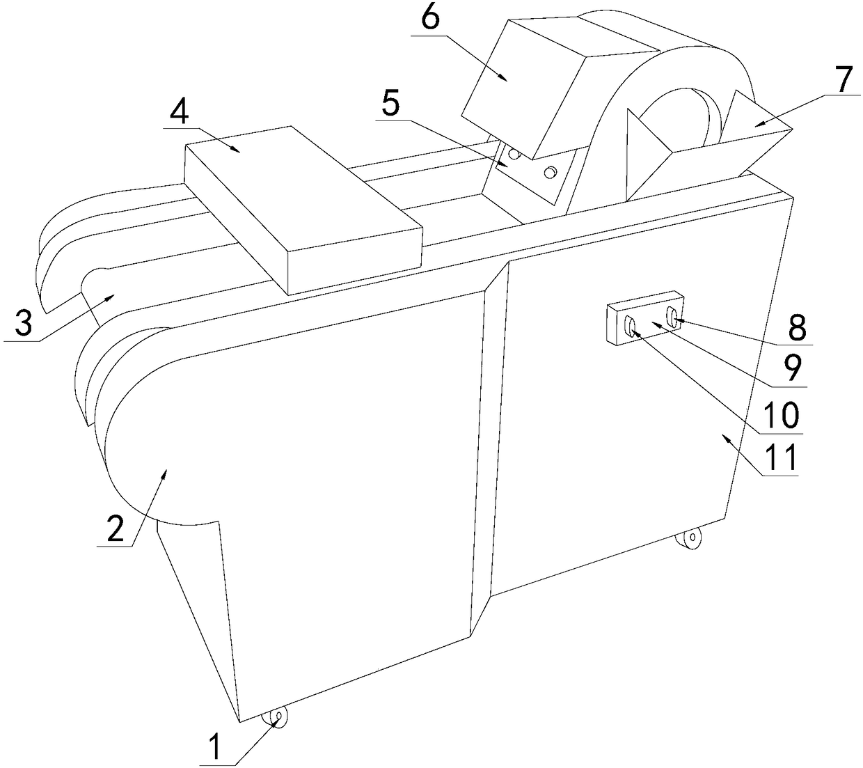 Slicing device for vegetable processing