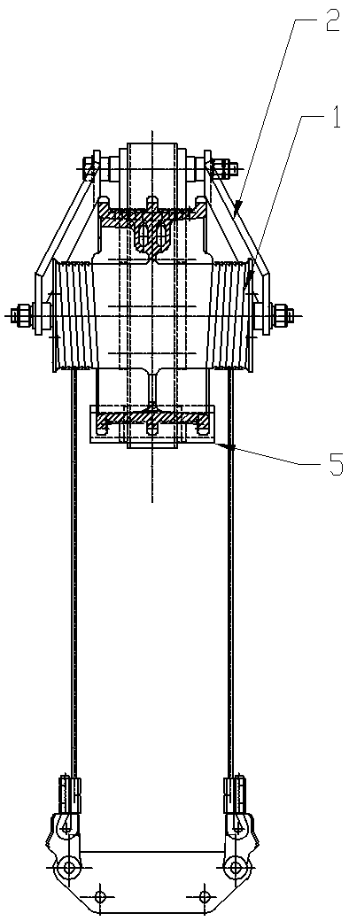 Double-winding-rope heavy load vertical tooth ratchet wheel compensation device used for overhead line system compensation anchorage