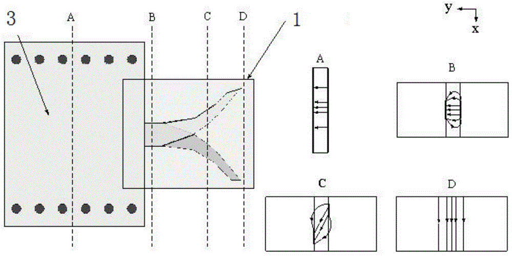 Device for converting rectangular waveguide into substrate integrated waveguide at Ka wave band