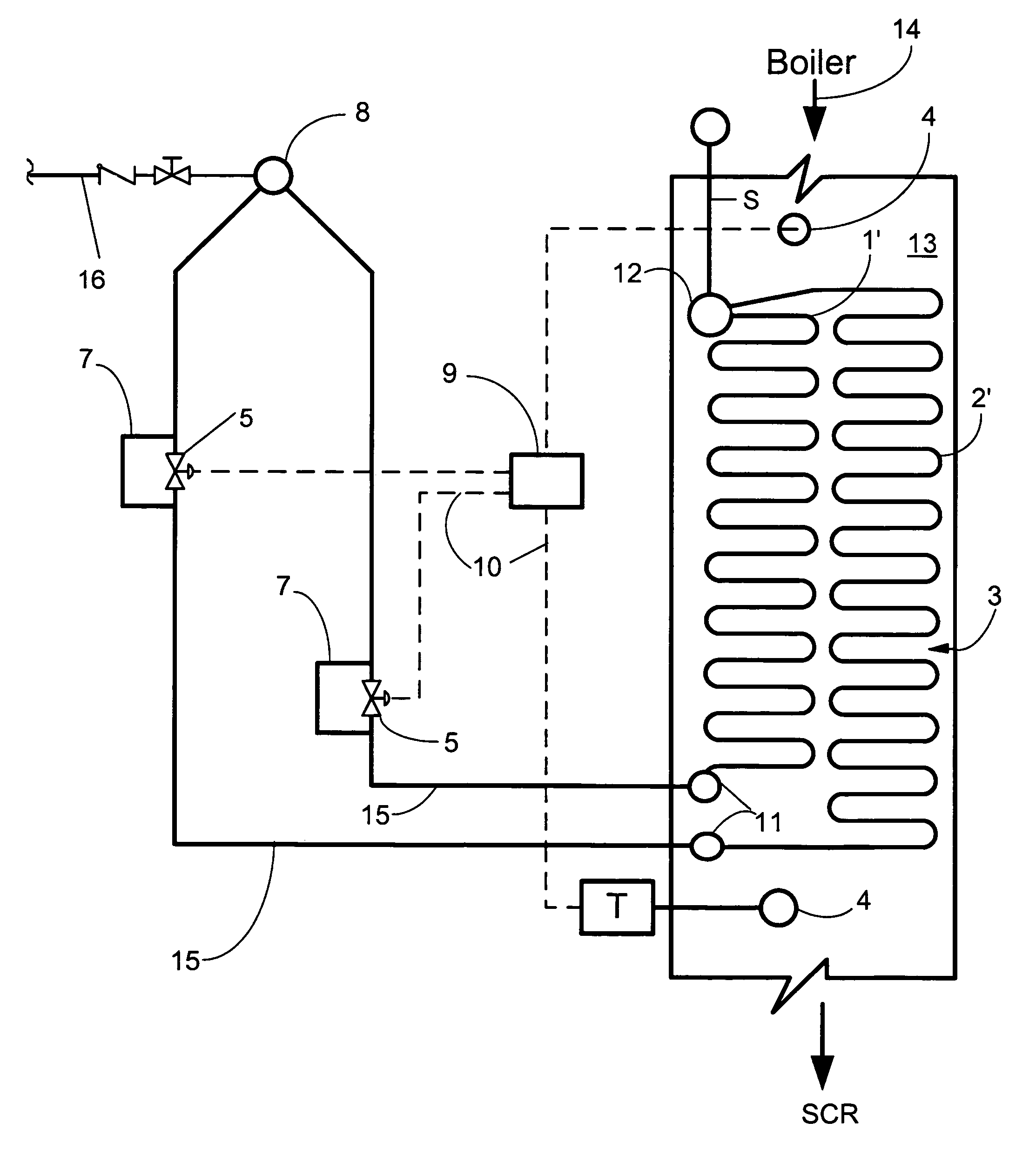 Multiple pass economizer and method for SCR temperature control