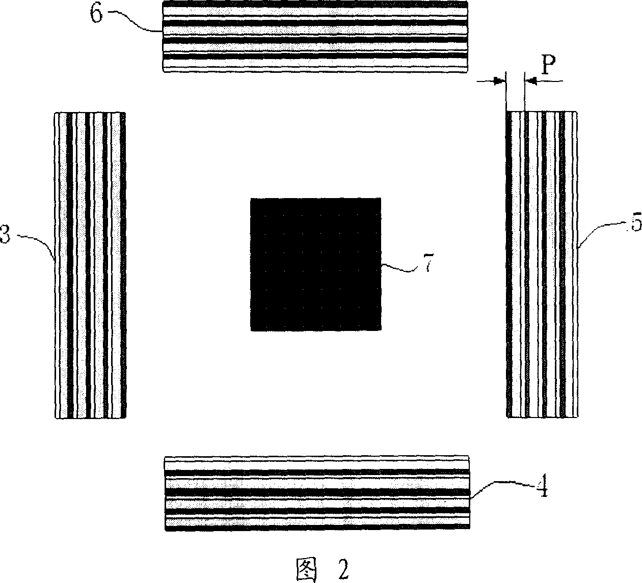 Testing mark for detecting projection object lens image errors, mask and detection method