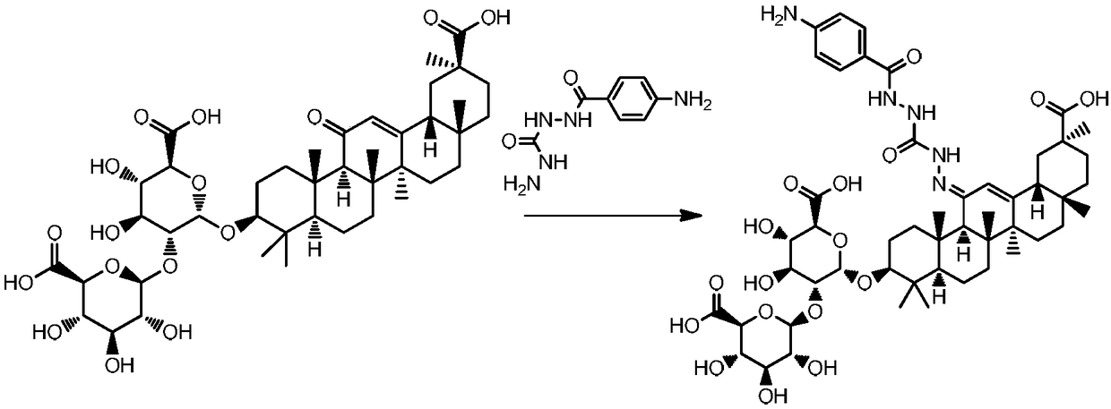 Test paper strip for detecting glycyrrhizic acid, preparation method and applications thereof