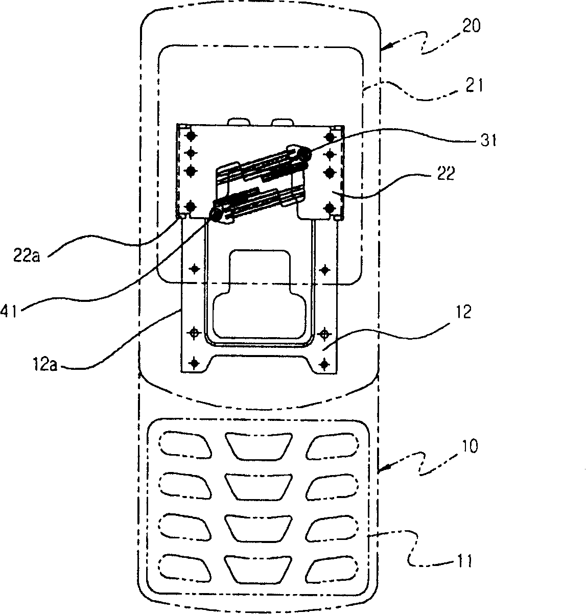 Sliding cover open-close device for sliding cover mobile phone