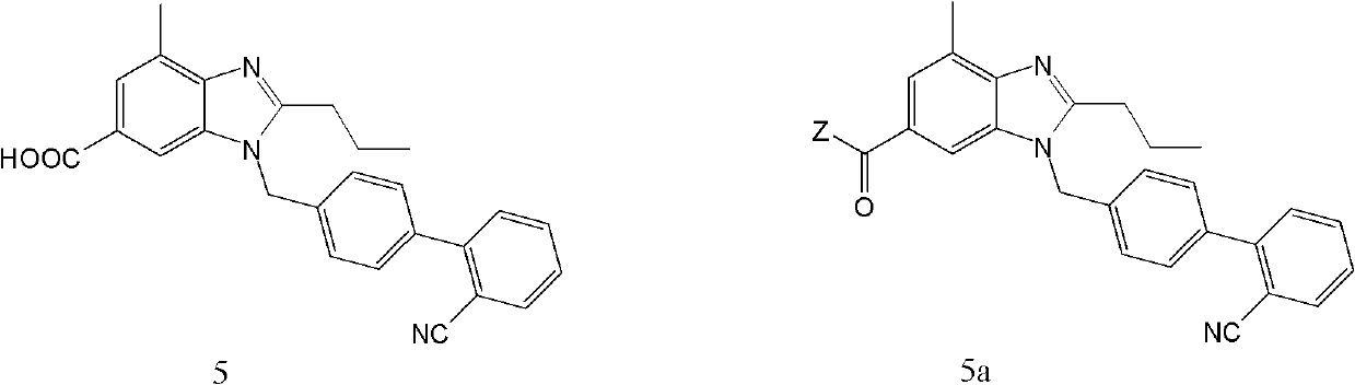 Key intermediate of telmisartan, synthesis method thereof and method for synthesizing telmisartan by intermediate