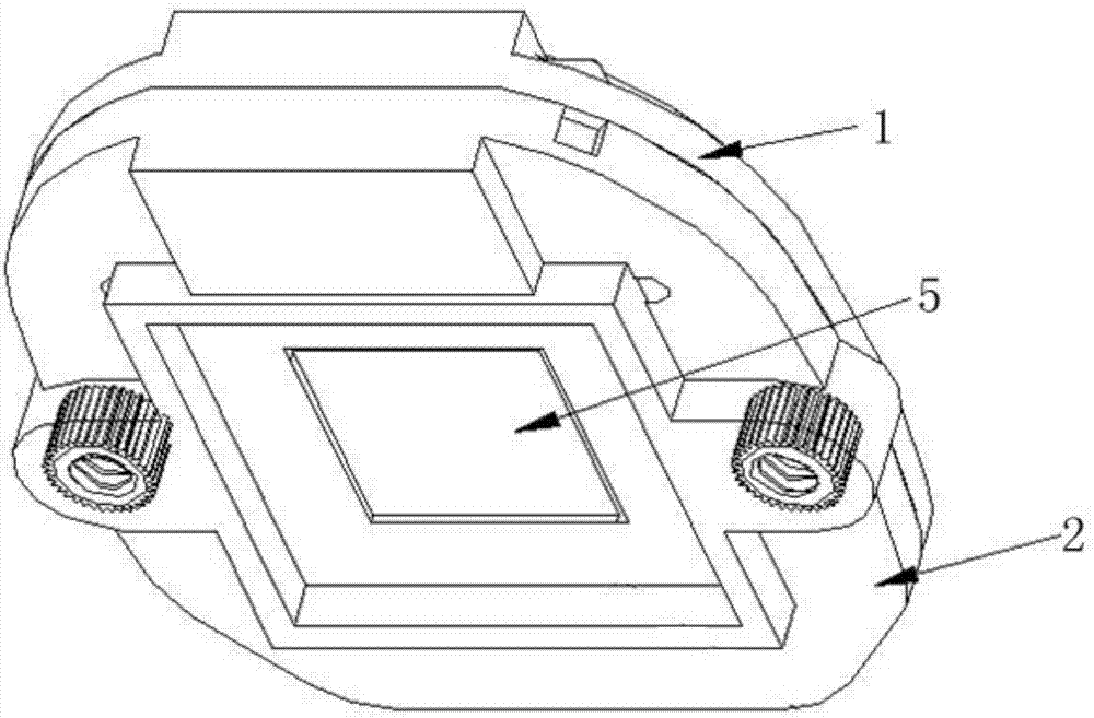 Double-filter switch with attachment of glass