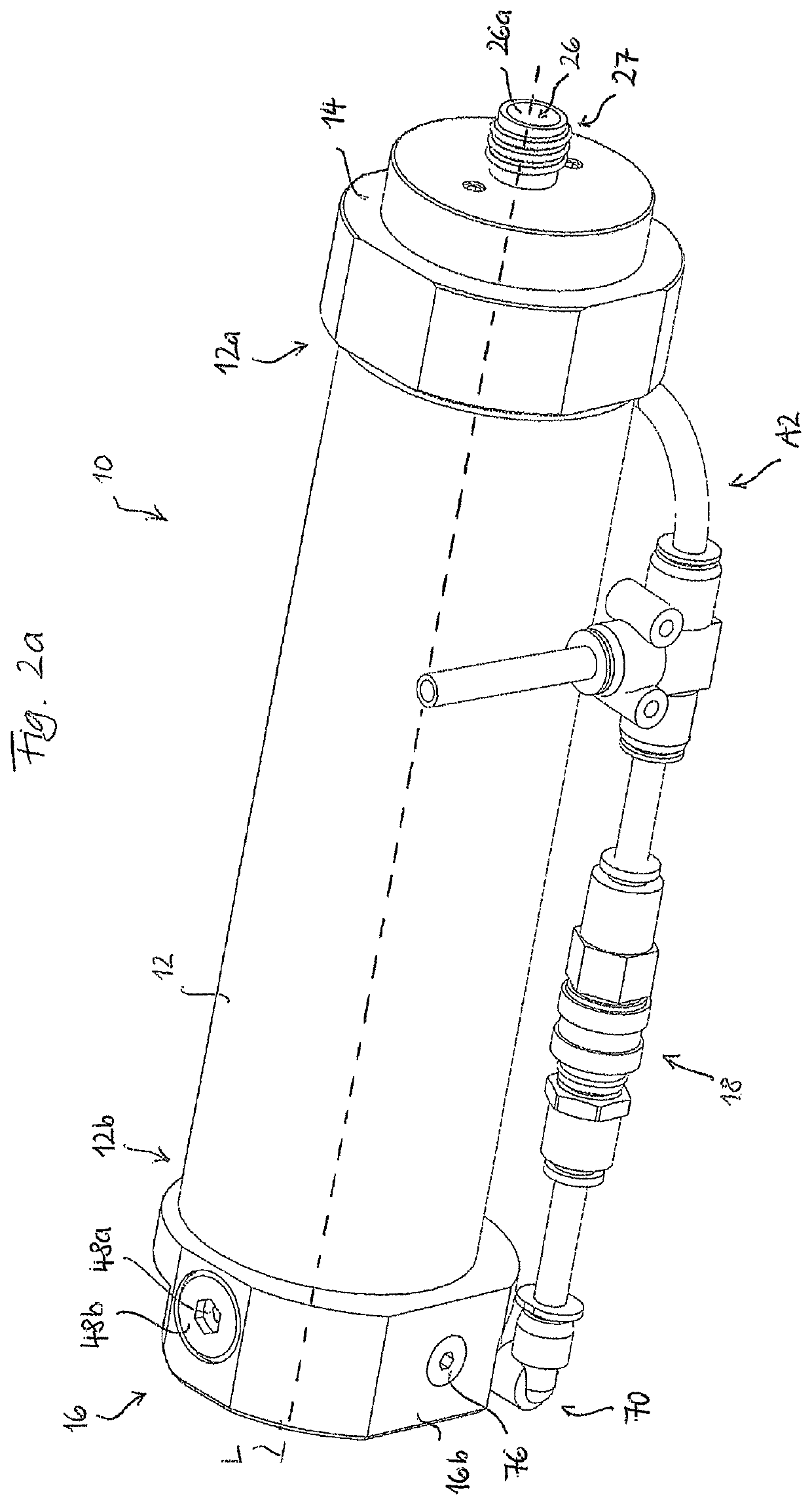 Cartridge device for lubricating a machine