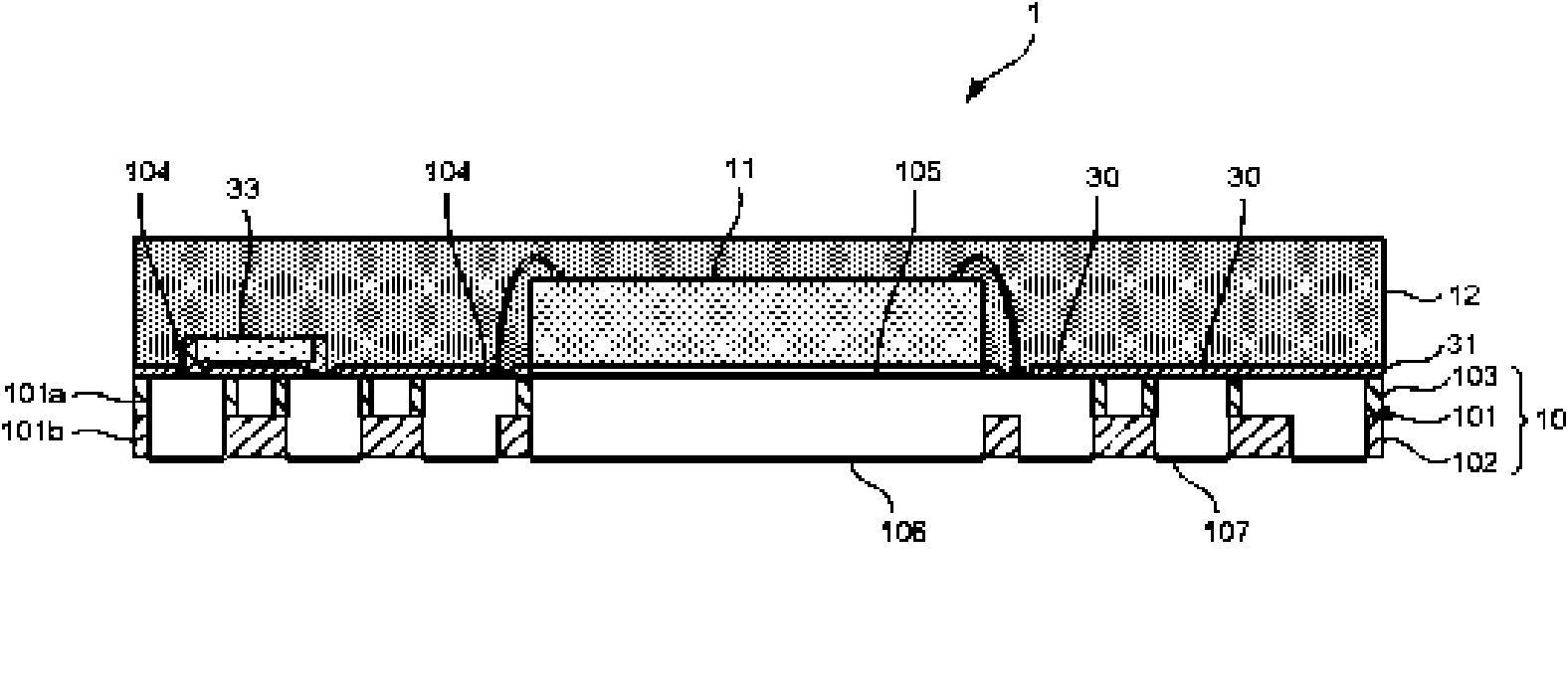 Semiconductor device with heat radiation and gain