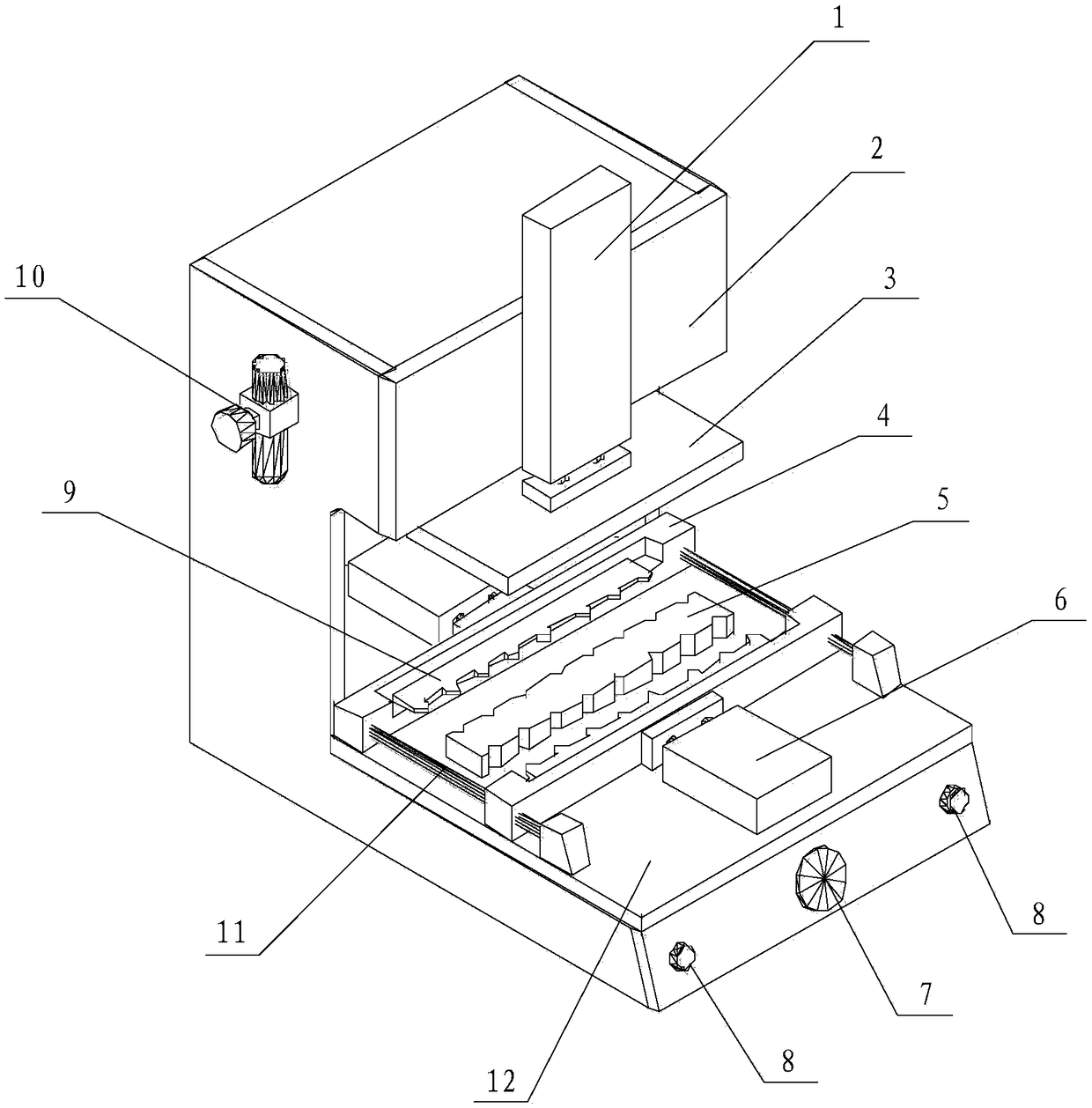 A vertical foot twisting machine