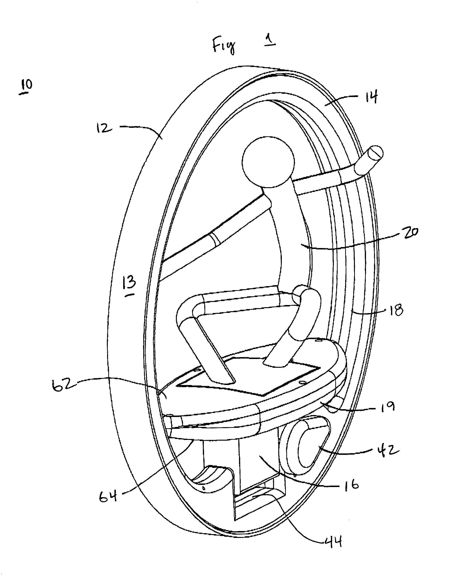 Mono-wheel vehicle with tilt mechanism