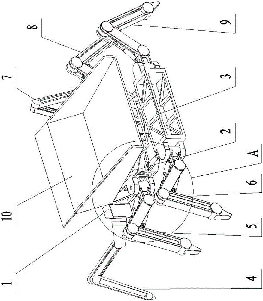 Three-section machine body type hexapod robot with transportation function and operation function fused