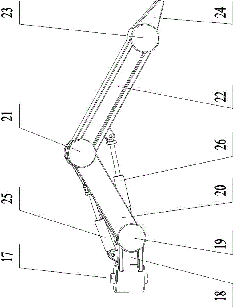 Three-section machine body type hexapod robot with transportation function and operation function fused