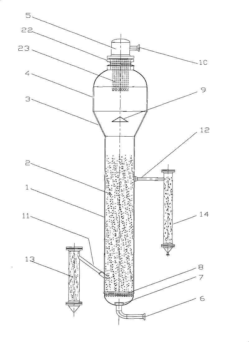 Fluid bed reactor used for gasoline desulfuration