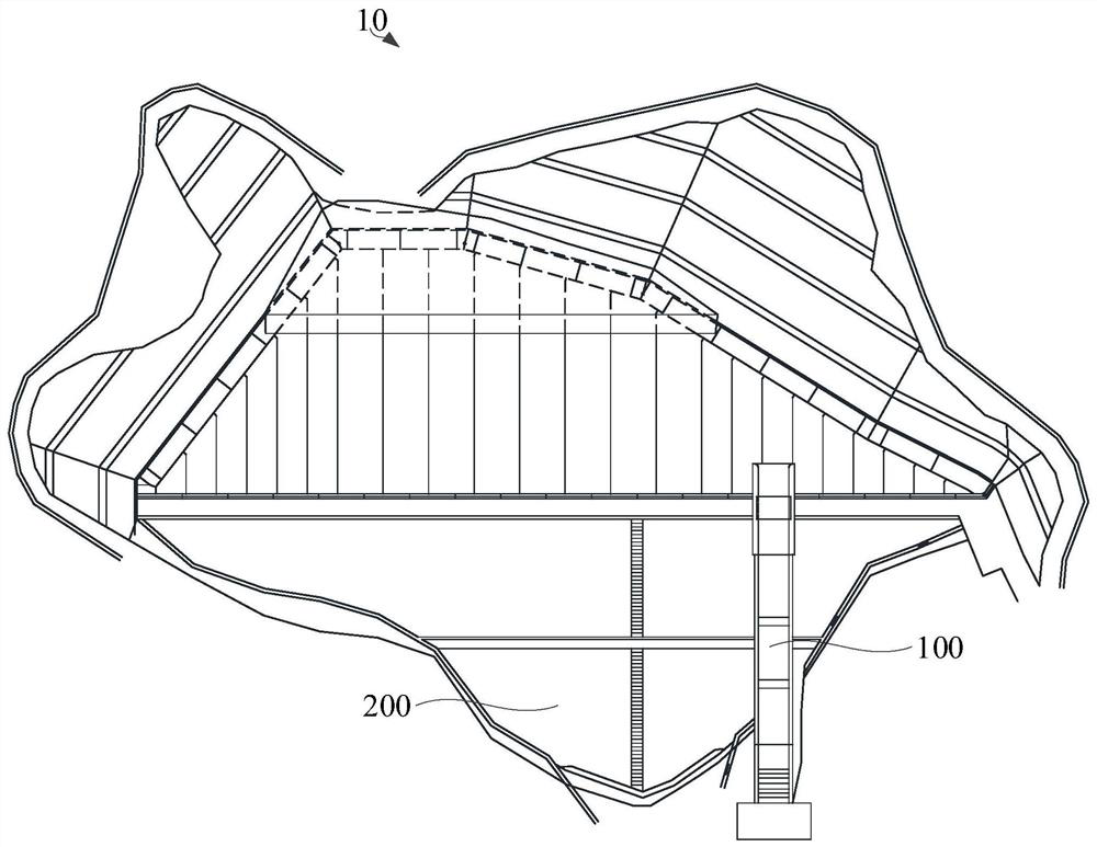 Rock-fill dam and dam crest spillway anti-sliding stable structure thereof