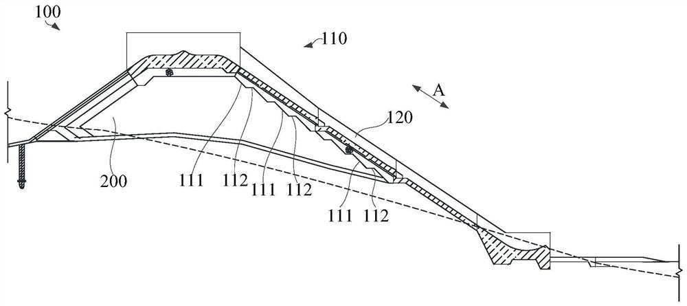 Rock-fill dam and dam crest spillway anti-sliding stable structure thereof