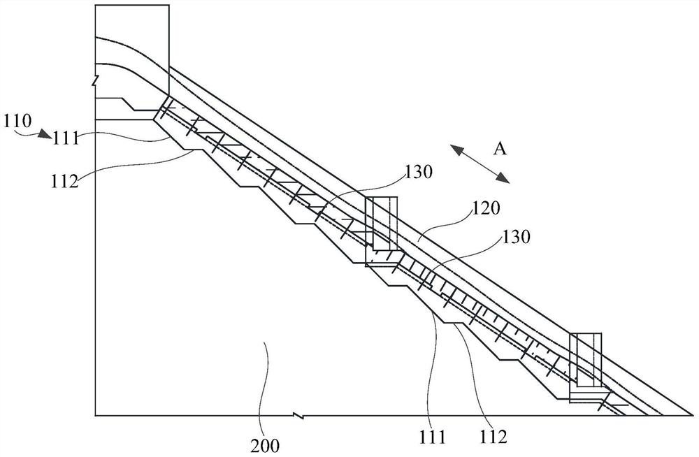 Rock-fill dam and dam crest spillway anti-sliding stable structure thereof