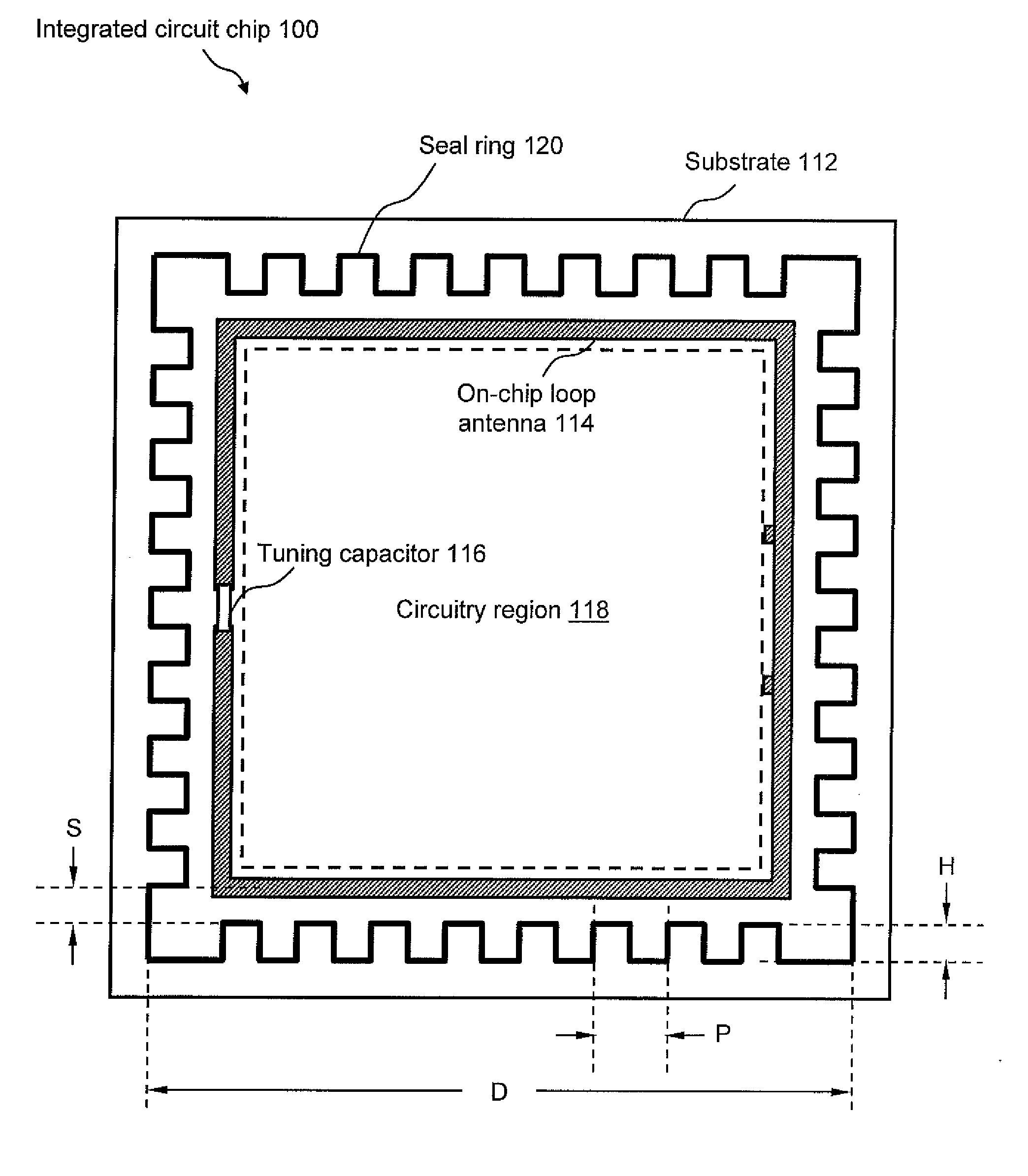 Chip Seal Ring for Enhancing the Operation of an On-Chip Loop Antenna