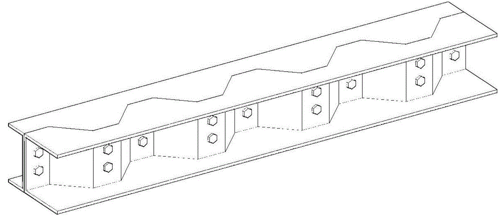 Fabricated corrugated web occlusal steel girders