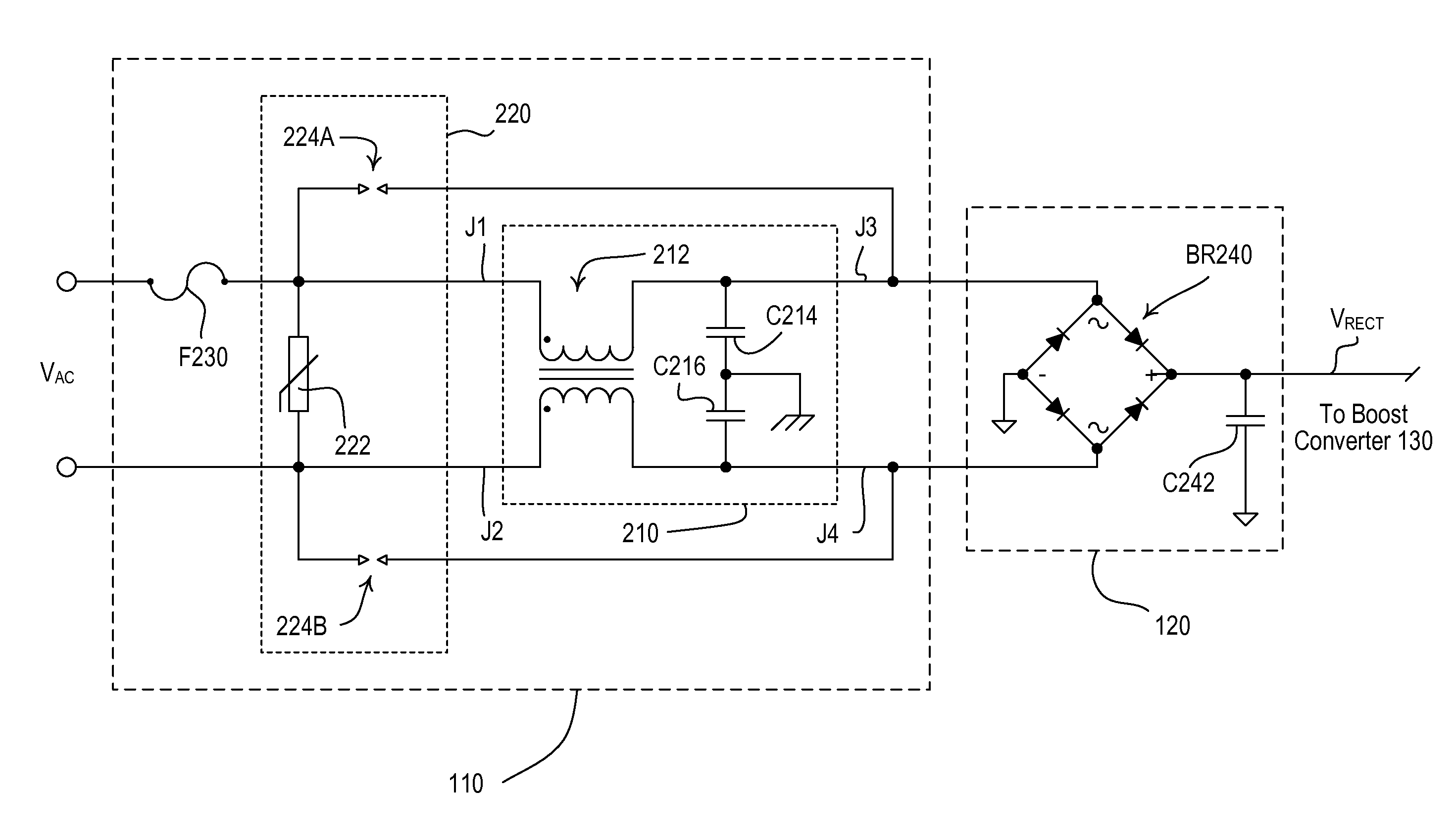 Surge suppression circuit for a load control device