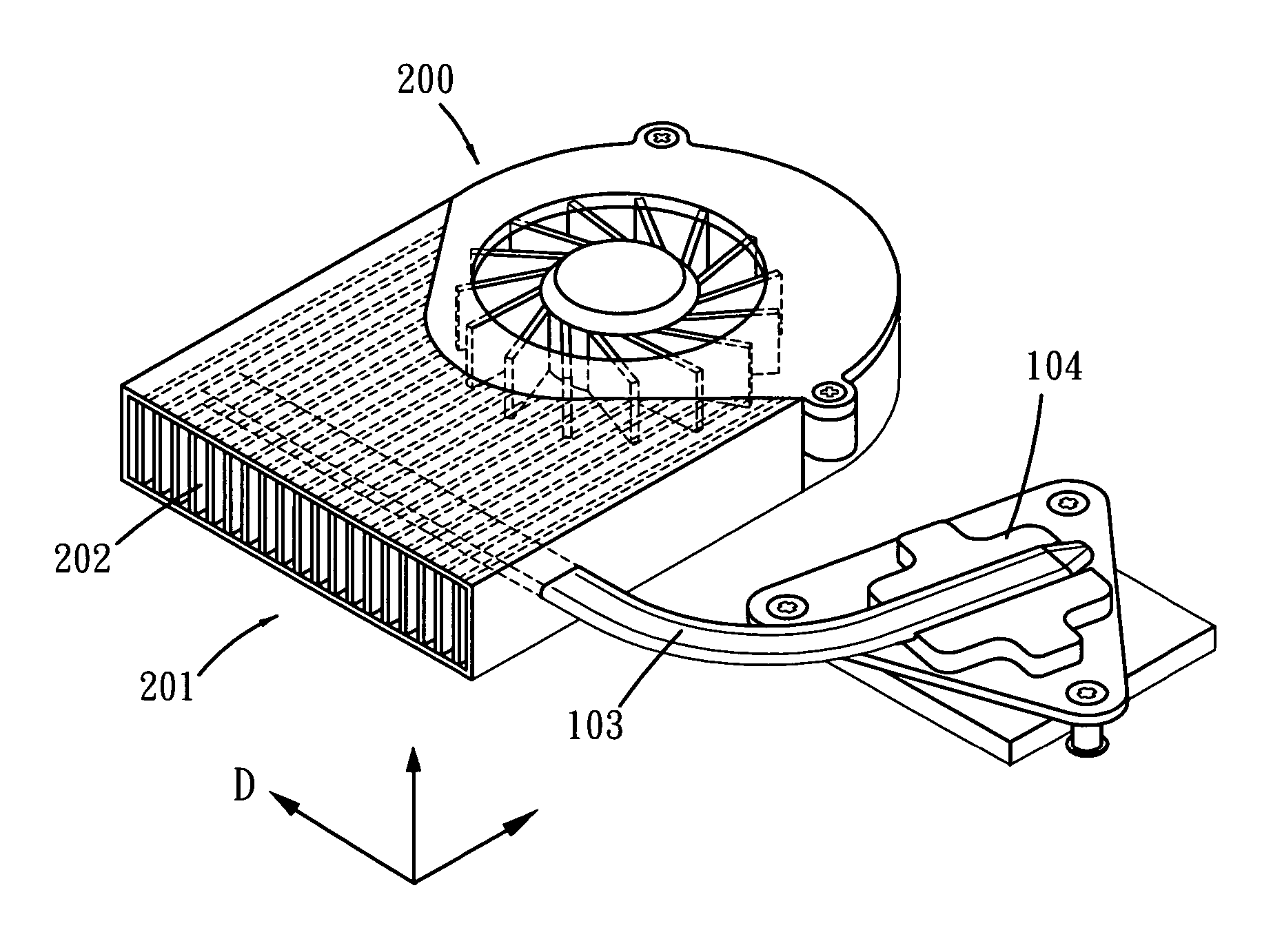 Heatsink thermal module with noise improvement