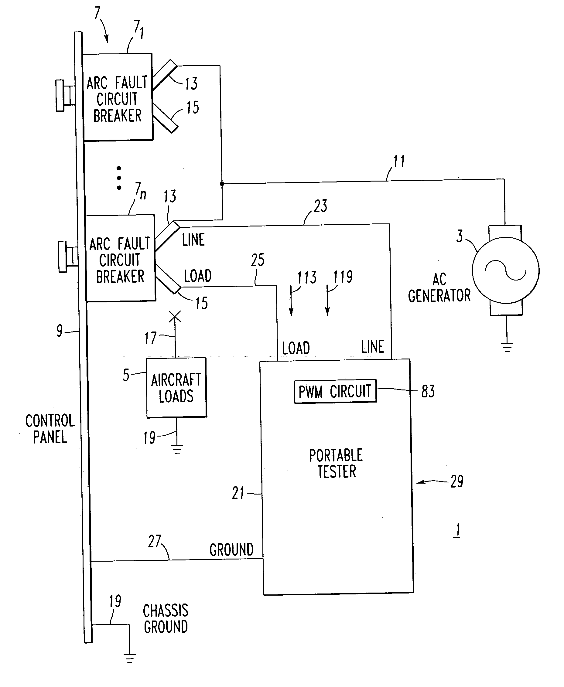 Circuit breaker tester including a pulse width modulation circuit