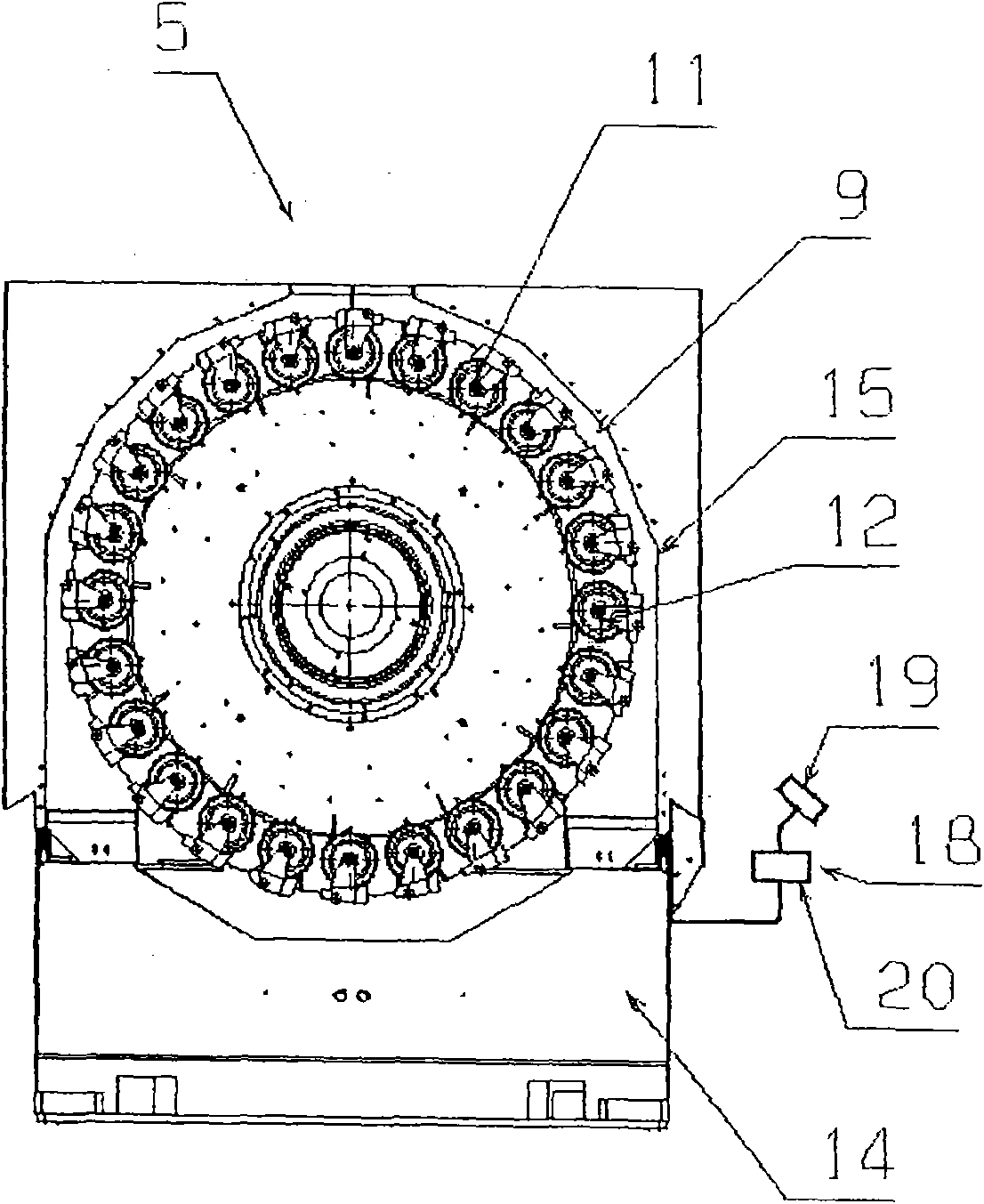 Rotating creels for jacquard chain warpers, jacquard chain warpers and method for measuring bobbin diameters