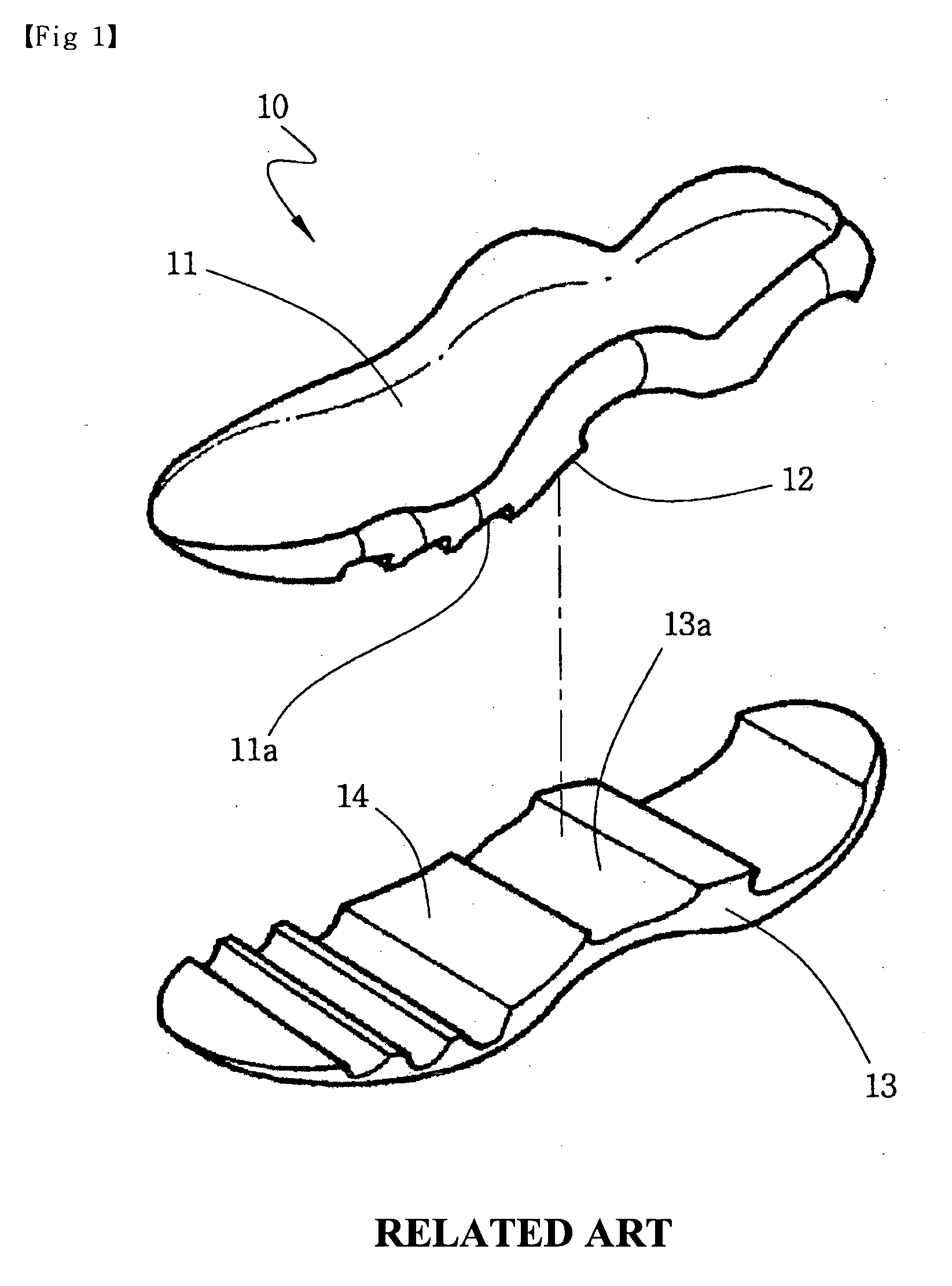 Shoe sole with tunnel-type air chambers